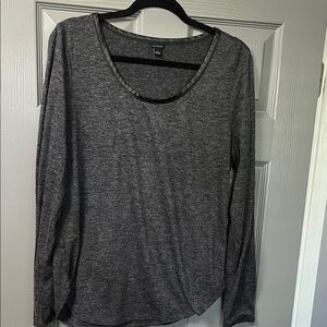 Ann Taylor Long Sleeve Top with leather trim